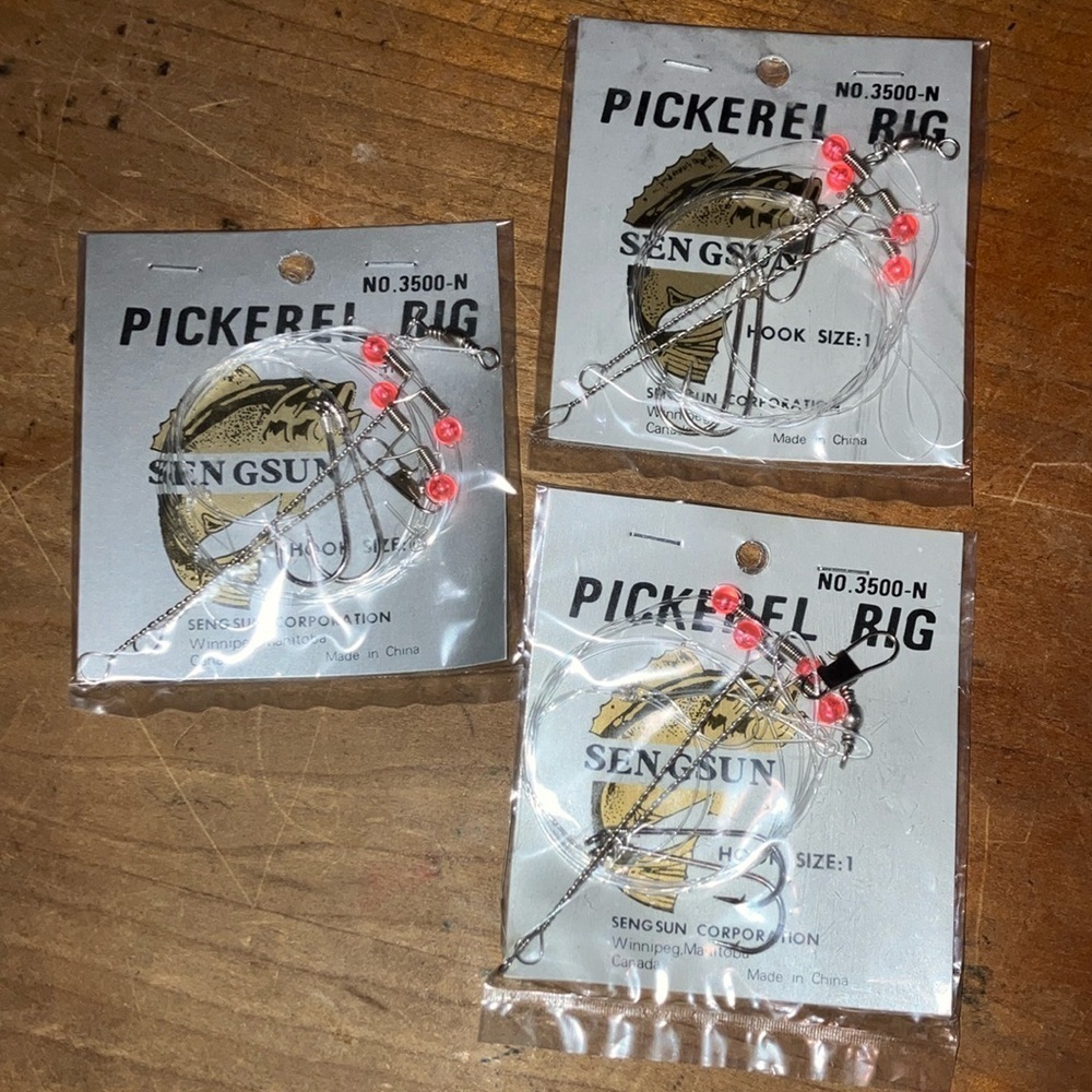 Sengsun Pickerel Rig with pink Beads size 1 - 3 packs